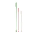 Silicone mini spatula set variant in green, pink and white colors for cosmetic bottles - Three-Piece Set / Colorful