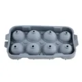 Grey 8 grid silicone ice ball mold for whiskey, flexible tray for easy ice cube release. - 8 Compartments / Gray