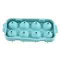 Blue Silicone Ice Ball Mold 8-Grid Whiskey Maker - Compact Ice Tray for Home Kitchen - 8 Compartments / Green