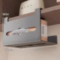 Under-cabinet tissue box, punch-free hanging paper towel holder for bathroom and kitchen use. - Gunmetal