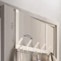 Türhänger für Kleiderbügel weiß Türrückseite Mehrfachhaken Aufbewahrung Regal Haken - 5-Haken-Reihe / Hohe Tür / Creme