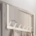 Türhaken zum Aufhängen 6 Haken weißer Türgarderobe Kleiderbügel Organizer für Schlafzimmer. - 6-Haken-Leiste / Hohe Tür / Creme