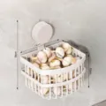 Wall mounted kitchen storage basket for garlic and ginger with strong suction cup white plastic. - 1 Piece / Milk White