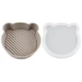 Silicone bear-shaped food storage container with lid, bento box and baking pan for kitchen use. - Bear 208g (Grey)
