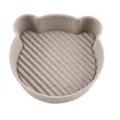 Cute bear shape silicone air fryer pot, non-stick baking mold, heat resistant oven mat. - Teddy Bear / 145g Pack / Khaki Grey