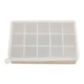 Vassoio cubetti di ghiaccio in silicone con coperchio 15 griglie stampo cucina. - 15 Griglie / Kaki