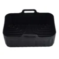 Black rectangular silicone air fryer pot basket liner for baking oven kitchen accessories - Large (155g) / Black