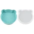 Silicone Bear Air Fryer Liner Reusable Baking Mat Cute Cartoon Food Grade Silicone Mold - Bear Shape 208g (Blue)