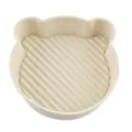 Silicone air fryer pot cute bear baking mold oven liner non-stick kitchen pastry mat - Teddy Bear / 145g Pack / Off White