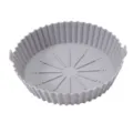 Grey silicone air fryer pot round baking basket non-stick oven liner replacement tray - L / Light Gray