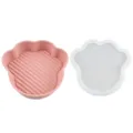 Cute silicone cat paw container and baking tray set, food-grade food storage box. - Bear Claw 235g (Pink)
