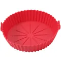 Red round silicone air fryer pot liner baking tray for kitchen baking and daily cooking usage - Extra Large / Red