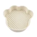 Silicone air fryer pot cute paw print baking tray heat resistant oven liner tray - Bear Paw / 165g Pack / Off White