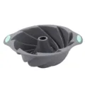 Stampo per torta bundt in silicone grigio con manici verdi, teglia da forno antiaderente. - Stampi per chiffon cake / Due colori
