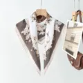Women vintage floral 70 square silk scarf stylish neckerchief retro elegant head wrap bag accessory - XPM-5