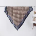 Luxury designer monogram silk square scarf, elegant twill fashion head wrap for women daily. - Style 17