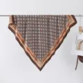 Luxury stylish printed silk scarf 90cm twill square headscarf sun protection shawl for women - Style 18