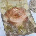 Gradient floral print sheer chiffon scarf elegant women lightweight neck wrap accessories - 160-50cm / Khaki Rose