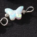 S925 Silber Opal Schmetterling Anhänger Charm, elegante minimalistische Modeschmuck. - Nur Anhänger (Ohne Kette) / Weiß