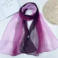 Gradient chiffon scarf for women lightweight summer sun protection breathable shawl wrap - Gradient Purple