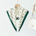 Women stylish square scarf retro monogram print silk neckerchief for handbag tie spring - XPM-22
