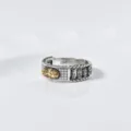 Vintage S925 sterling silver Pixiu ring with rotating mantra cylinder, Chinese retro style detail. - PiXiu Mantra Rotating Style (R03975) / Adjustable Open