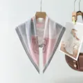 Stylish women's square silk scarf with elegant geometric floral print for spring and autumn. - XPM-6