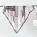Geometric printed square silk scarf women fashion elegant sun protection head wrap shawl - Style 16