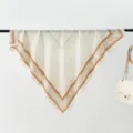 Foulard quadrato di seta retro con bordo marrone stampato raso per donne eleganti - modello 3