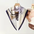 70cm women square silk scarf with chic floral print, perfect for spring autumn neckwear. - Abstract Floral