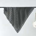 Retro black and white houndstooth patchwork scarf 90cm women square silk shawl wrap - Black and White Houndstooth