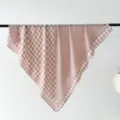 Women vintage patchwork square scarf 90cm pink houndstooth print shawl sun protection headscarf - Pink White Houndstooth