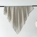 Retro houndstooth printed square scarf 90cm women's geometric spliced spring summer sun protection headwear - Khaki Houndstooth