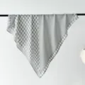 Retro spliced houndstooth square scarf 90cm women printed headscarf shawl for spring summer - Gray and White Houndstooth