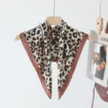 Leopard print square scarf, stylish neck scarf and hair band variant. Soft material accessory. - XPM-32