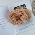 Retro summer polka dot chiffon scarf, lightweight sheer neckerchief for stylish sun protection. - Nude Small Polka Dots
