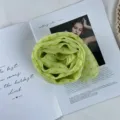 Summer green polka dot chiffon scarf, lightweight retro sun protection fashion neck scarf. - Matcha Green Small Polka Dots
