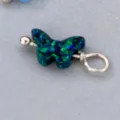 S925 Silber blauer Opal Schmetterling Anhaenger Schmuck Stueck Variante fuer Alltag - Nur Anhänger (Ohne Kette) / Dunkelgrün