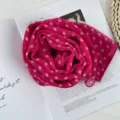 Summer vintage polka dot chiffon scarf lightweight breathable floral neckerchief shawl - Light Red Small Polka Dots