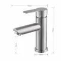 Grifo mezclador de lavabo de acero inoxidable moderno para baño, diseño elegante y duradero. - Grifo mezclador agua fría y caliente de caño recto (Sin mangueras)