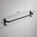 Black space aluminum single towel bar bathroom wall mounted rack with hooks 40cm length - Single Rod / 40CM / Black