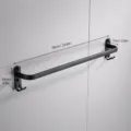 Black space aluminum single towel bar for bathroom, modern wall mounted towel rack, 60cm. - Single Rod / 60CM / Black