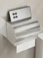 Edelstahl Toilettenpapierhalter Wandmontage wasserdichte Papiertaschentuchbox mit Ablage - Rund Verlangsamt & Verdickt - Silber