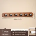 Wandmontierter Garderobenständer mit 6 Haken in Walnussholzoptik für Handtücher Kleidung - 1 Stück/Packung / Walnussholzmaserung