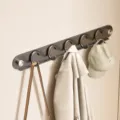 Appendiabiti murale pieghevole a 5 ganci grigio pistola organizzatore resistente per casa - Grigio Canna di Fucile - 5 Ganci