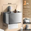 Wandmontierter Saugnapf Toilettenpapierhalter, bohrfreie wasserdichte Toilettenbox. - Gunmetal