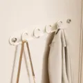 Gancio da parete pieghevole bianco crema quattro ganci supporto senza fori porta - Bianco Lattescente - 4 Ganci