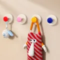 Kleurrijke zuignap wandhaken 4 stuks sterk plastic zelfklevend haakje voor thuis - 4-Pak / Rood Geel Blauw Roze