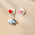 Dopamine suction cup wall hook home entryway hat storage sticky rack set pink and red - 2-Piece Set / Red Pink