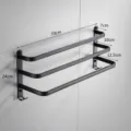 Black space aluminum 3-tier towel rack wall mounted bathroom towel holder shelf storage - Three Bars / 70cm / Black